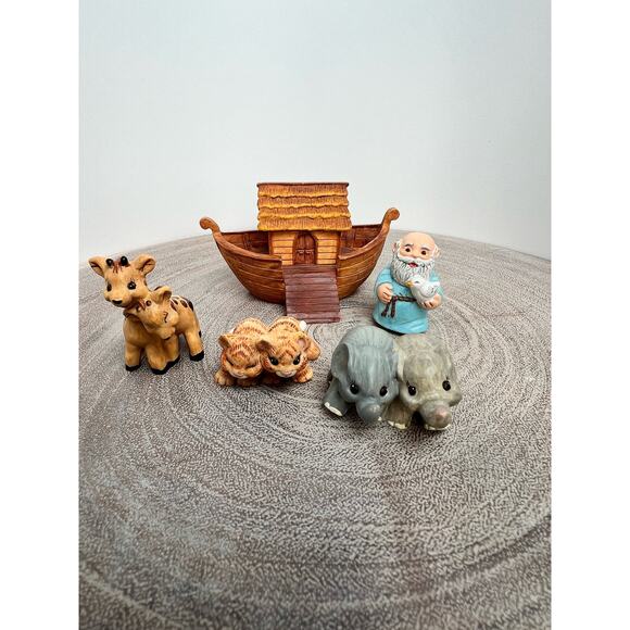 Hallmark Merry Miniatures Noah and Friends 7 Piece Set 1995 - Picture 5 of 9